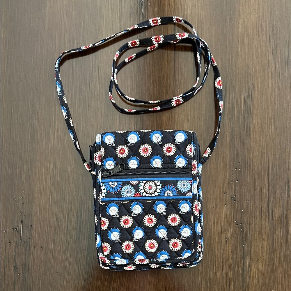 Vera Bradley *RARE* Retired Night Owl Print Messenger Crossbody Purse